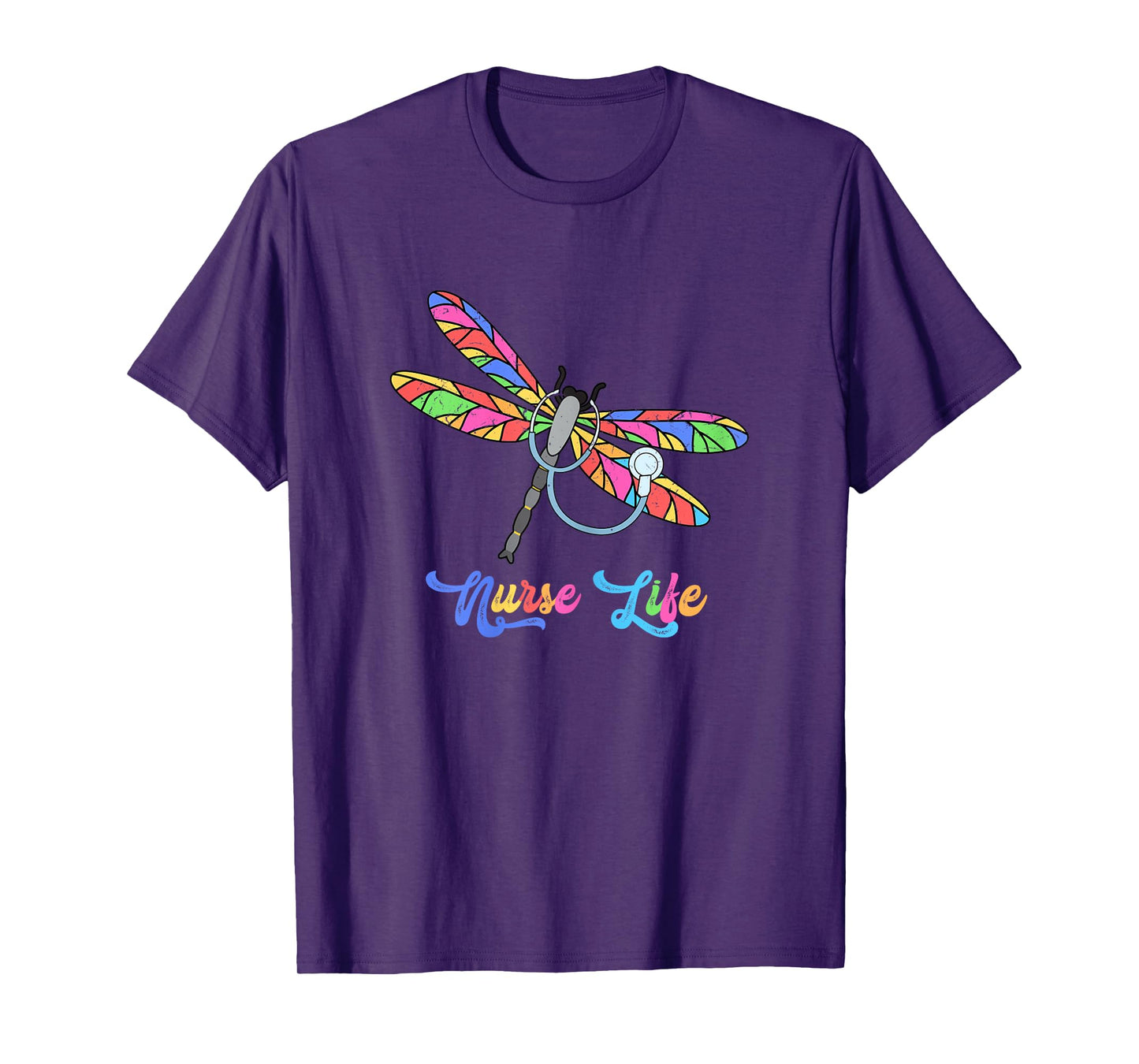 Colorful dragonfly Nurse life T-Shirt