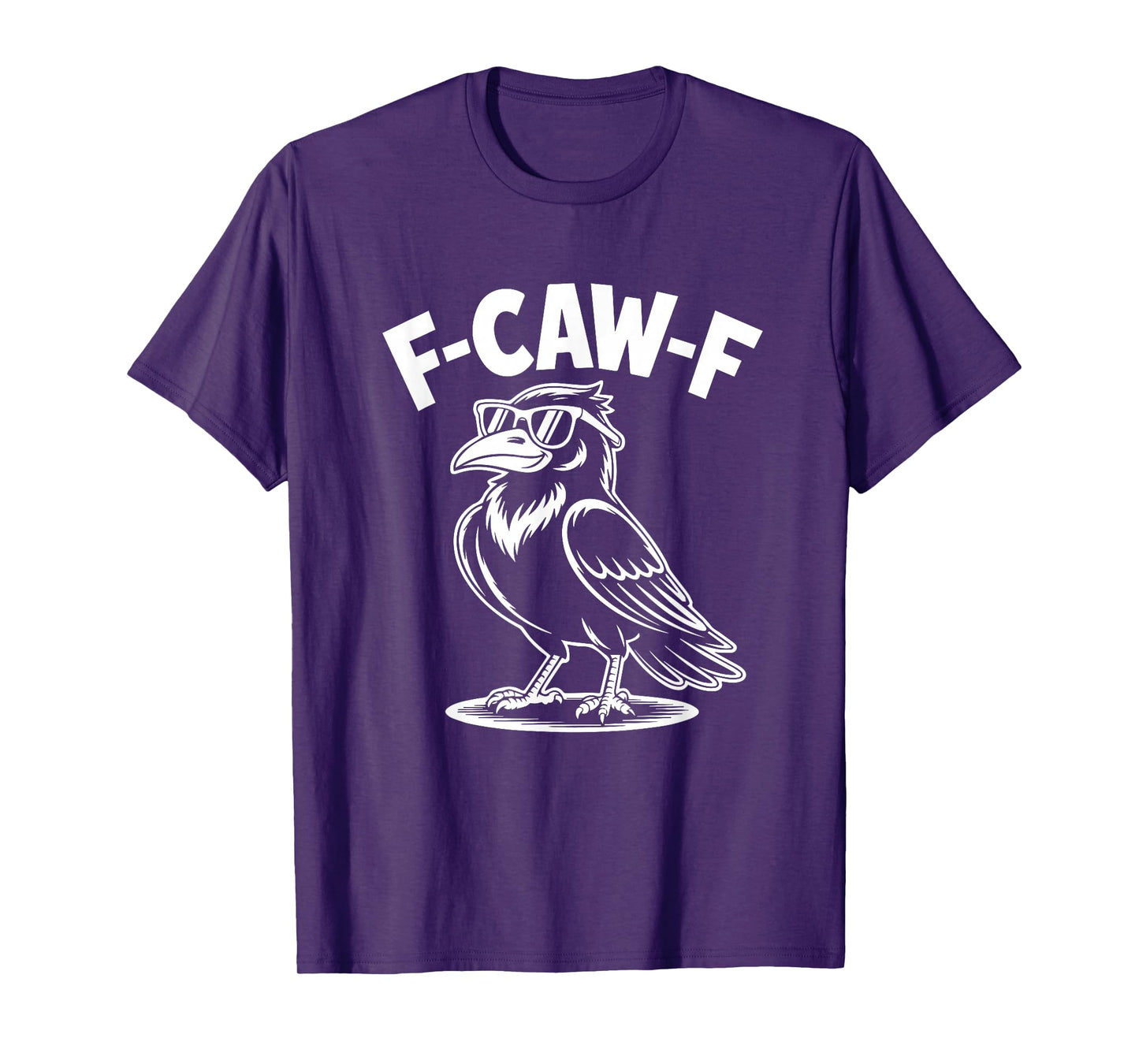 F-CAW-F Cool Raven Line Art Funny Bird Meme T-Shirt