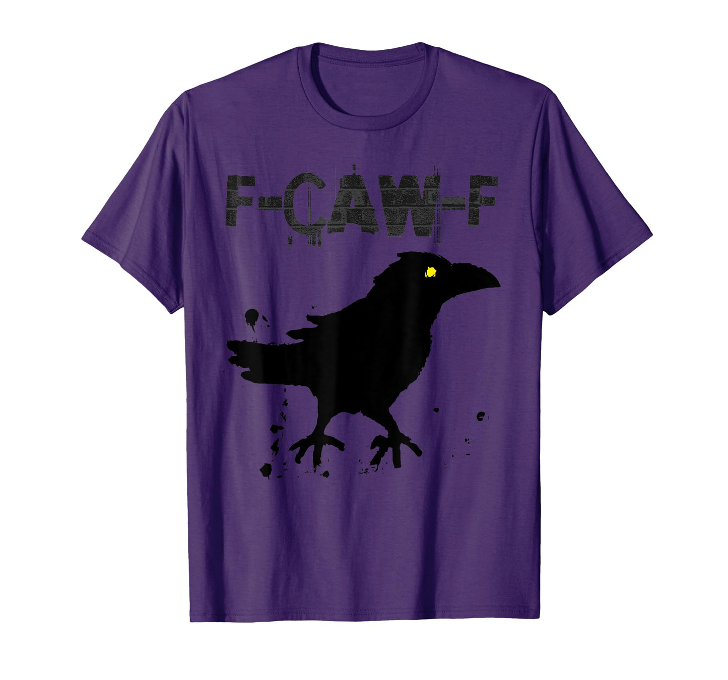 Grunge Coffee F-CAW-F Crow Adult Humor Graphic Tee T-Shirt