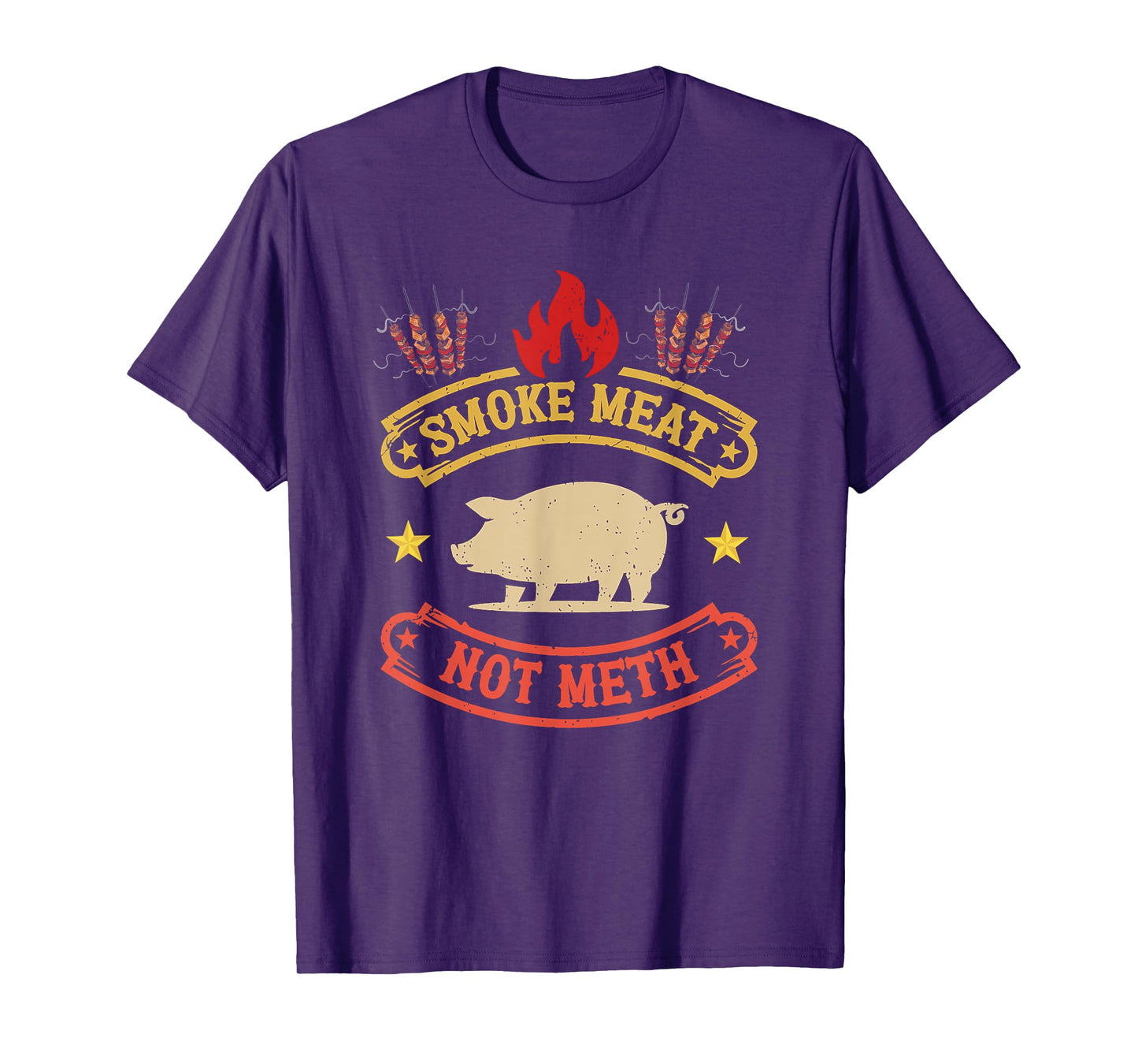 BBQ Grill Smokes Meat Not Meth Anti Drug Barbecue Grilling T-Shirt