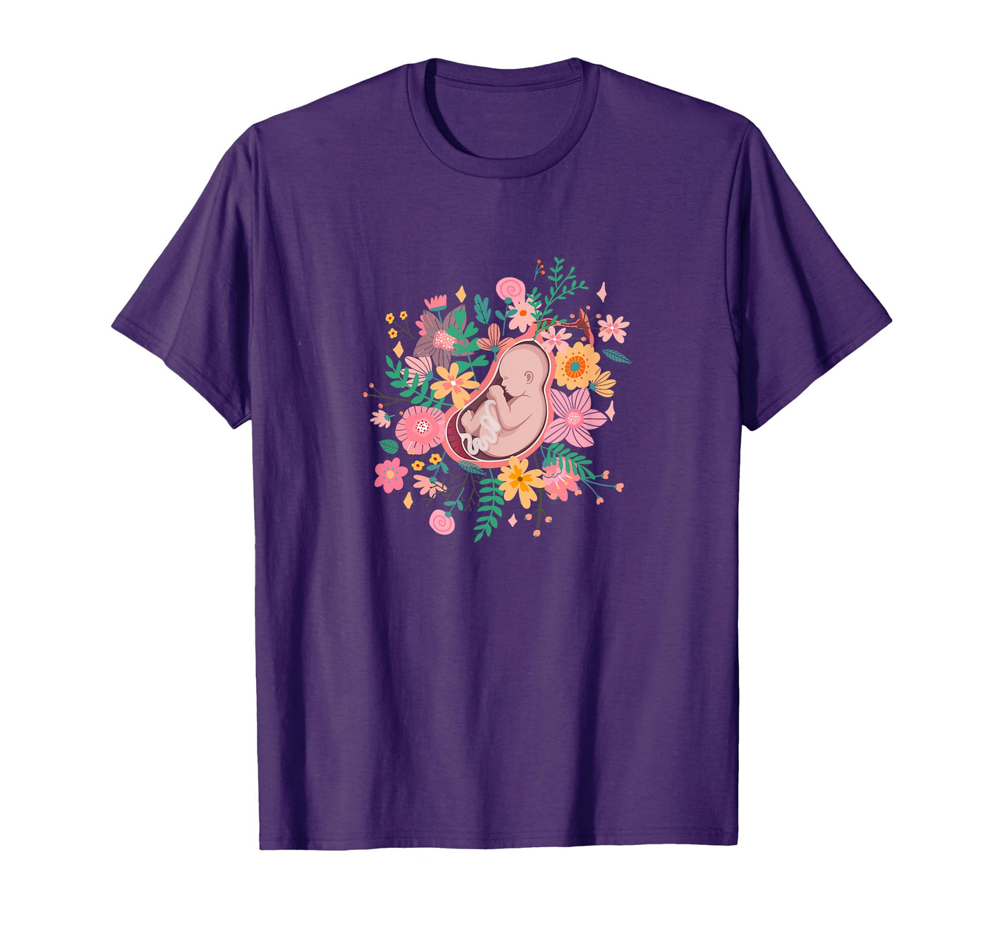 Midwife Thank You Fetus Flowers - Doula Midwifery Midwife T-Shirt