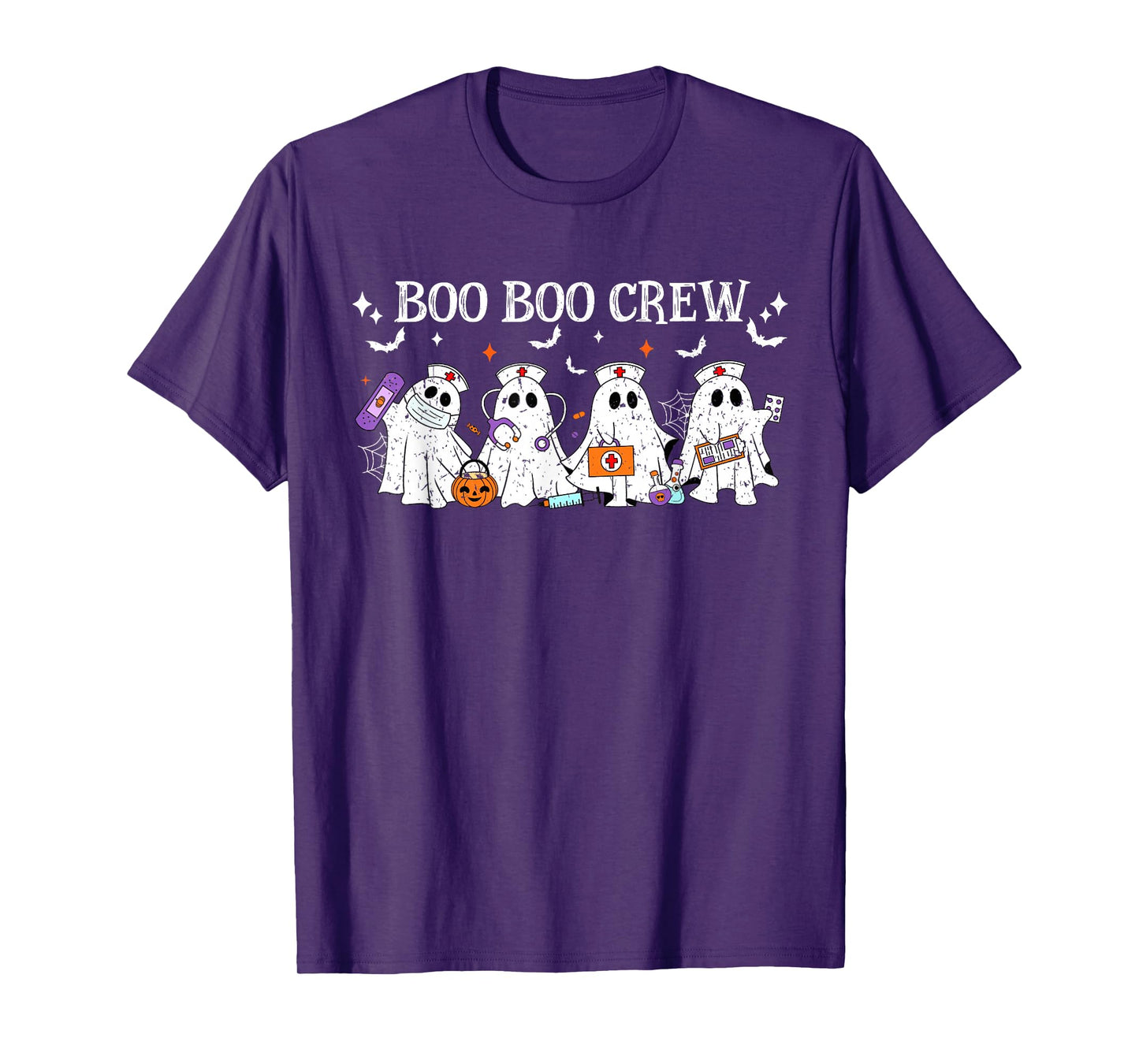 Groovy Boo Boo Crew Nurse Women Funny Ghost Nurse Halloween T-Shirt