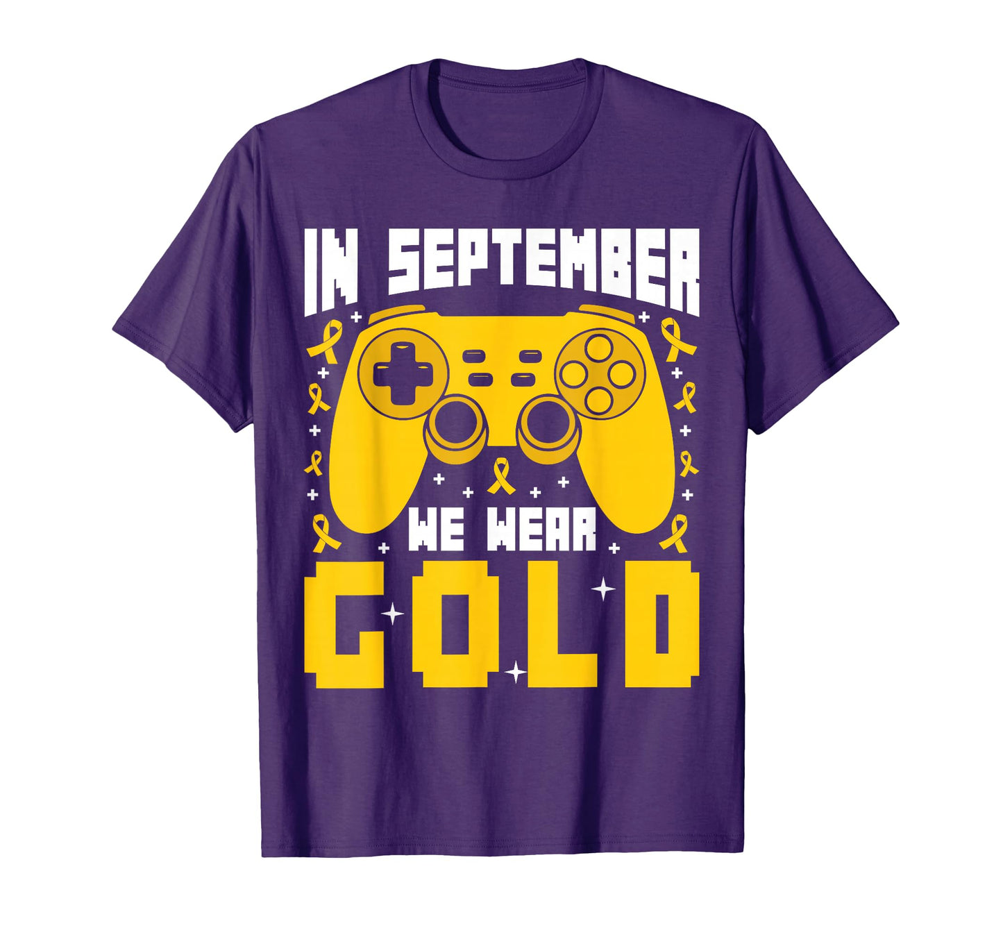 In September We Wear Gold Gaming Childhood Cancer Boys Kids T-Shirt