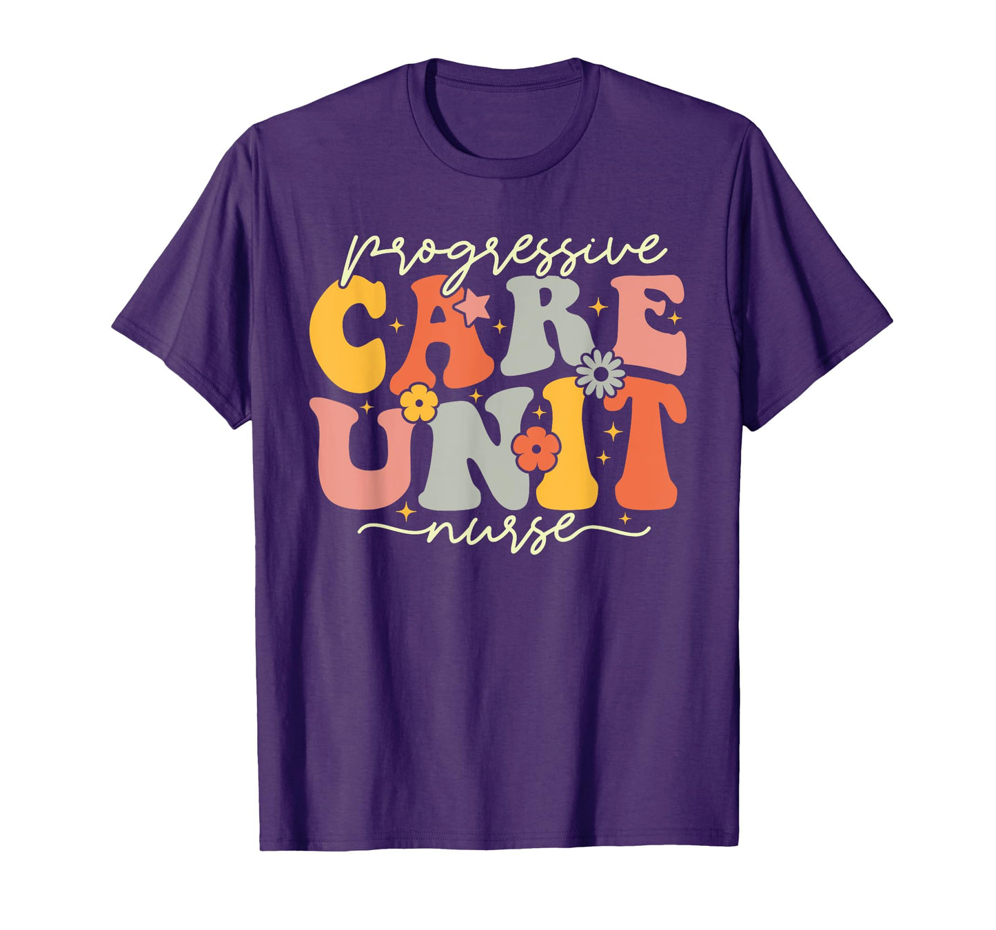 Progressive Care Unit Groovy PCU Nurse Emergency Room Nurse T-Shirt