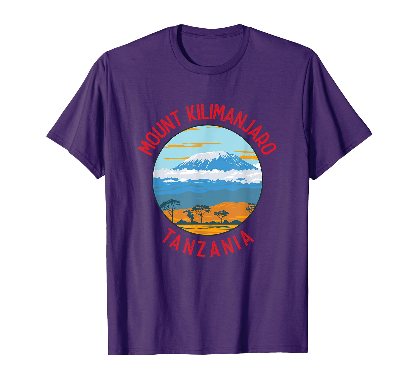 Mount Kilimanjaro Tanzania Distressed Circle Vintage T-Shirt