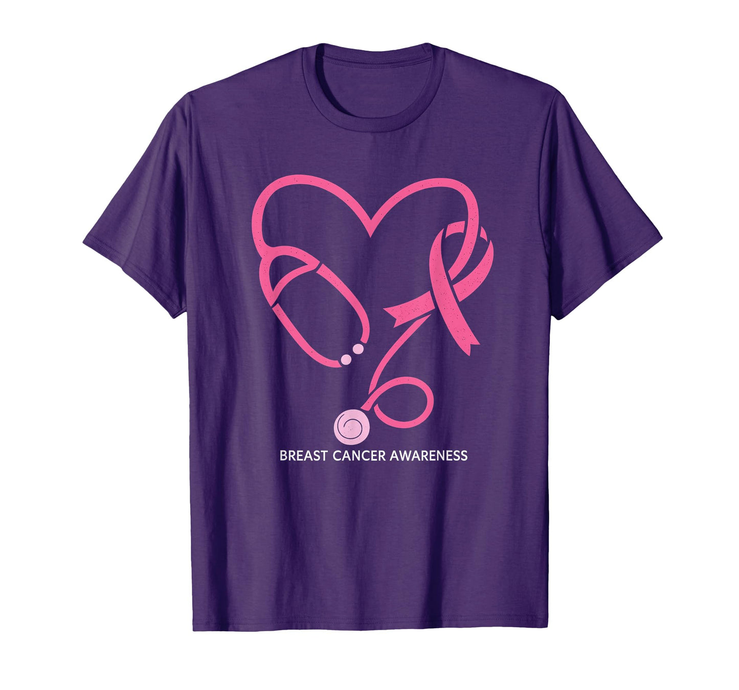 Pink Stethoscope Nurse Medical Breast Cancer Awareness T-Shirt