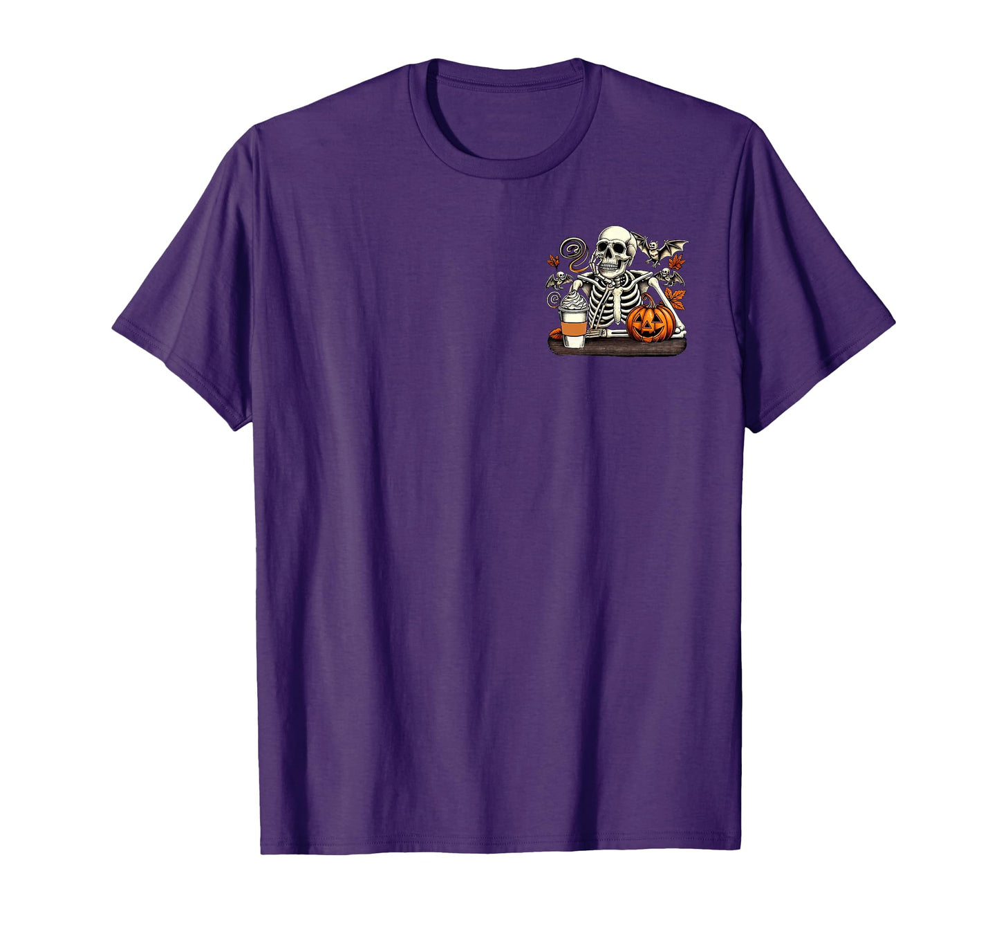 (2 Sided) Skeleton Just Waiting for Halloween T-Shirt