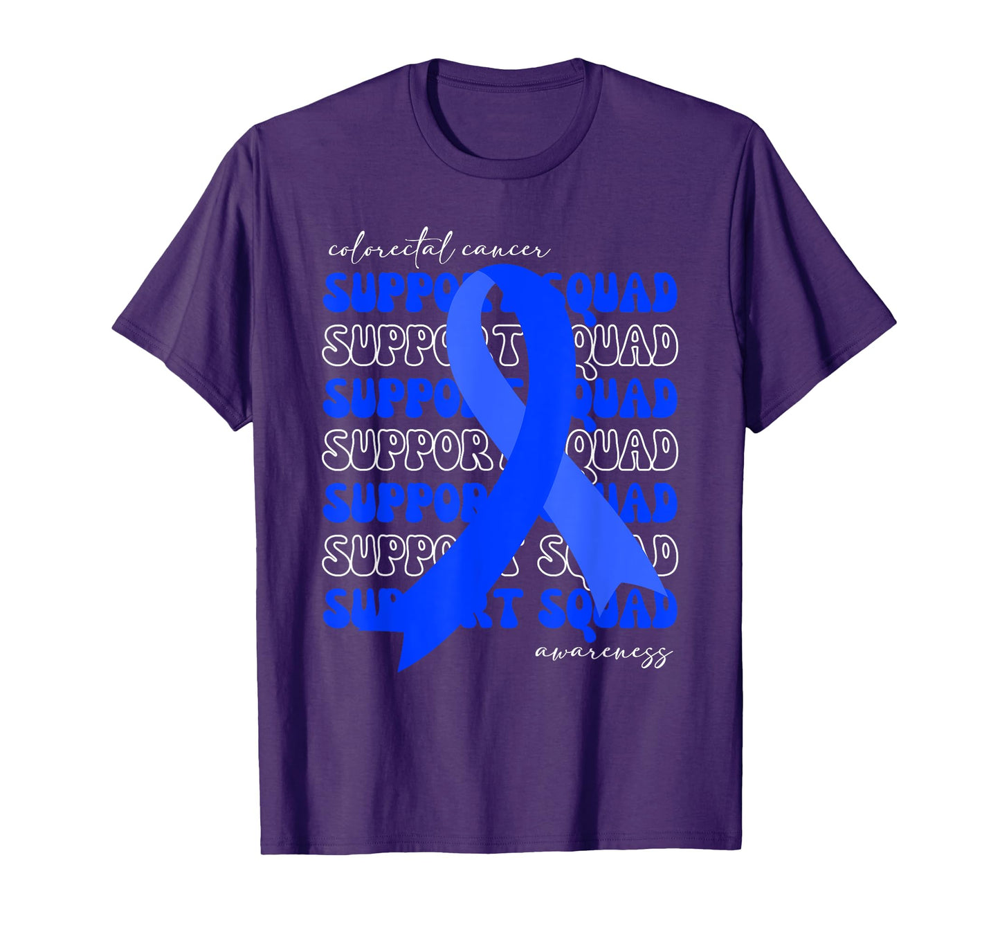 Support Squad Colorectal Cancer Awareness Blue Ribbon Hope T-Shirt