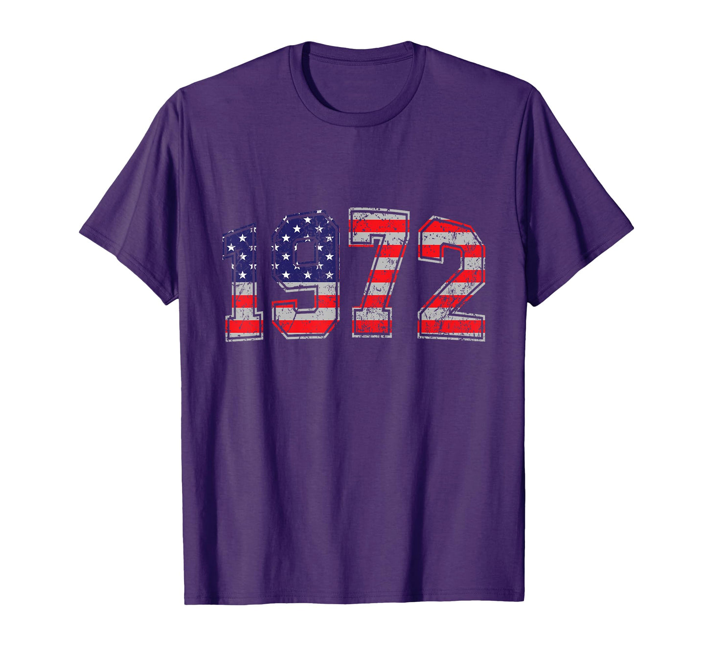 Vintage 1972 52 Years Old American Flag 4th Of July Retro Women Men T-Shirt