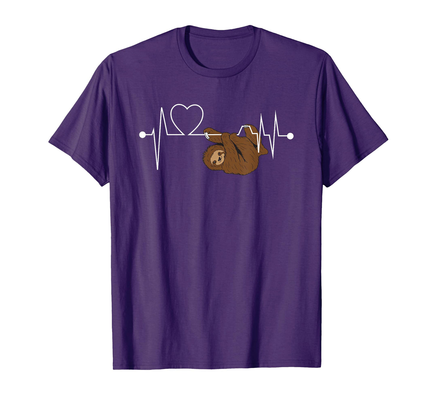Funny Sloth Heart Heartbeat Sloths Lover Gift Women Girls T-Shirt