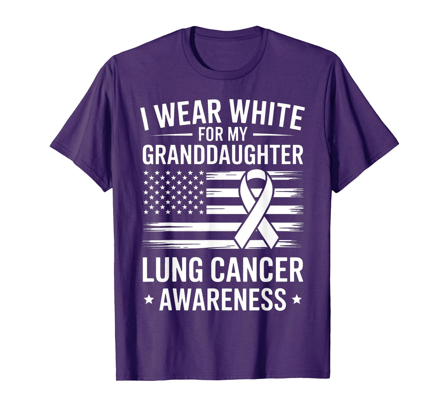 I Wear White for My Granddaughter Lung Cancer Awareness Gift T-Shirt