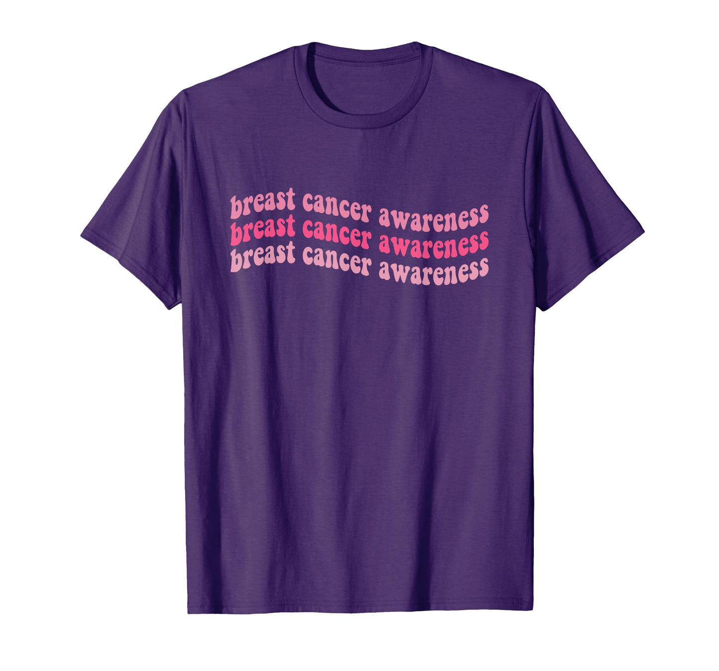 Pink Retro Groovy Breast Cancer Awareness Month Women Men T-Shirt