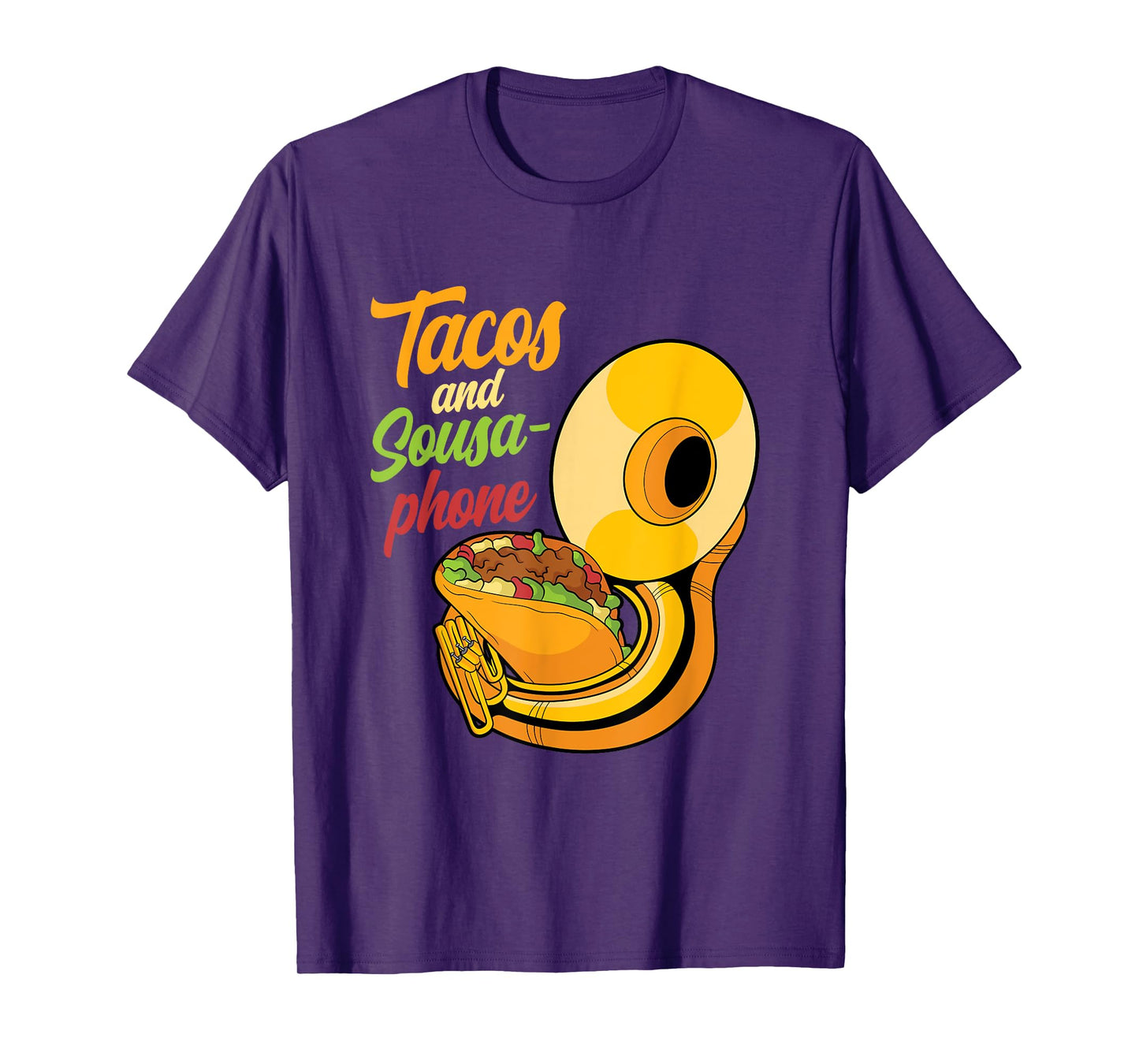 Tacos and sousaphone instrument tuba marching band player T-Shirt