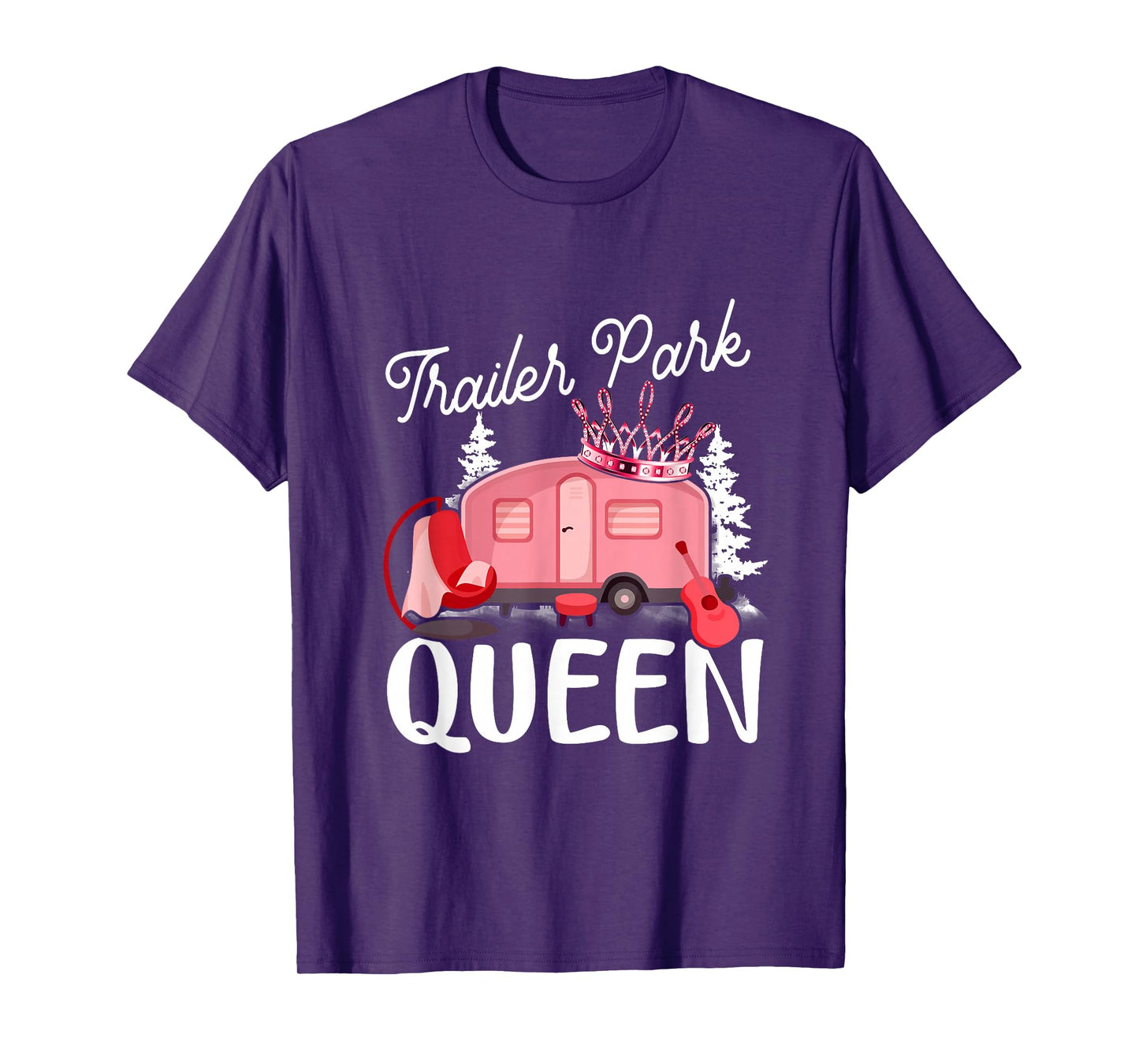 Women Trailer Park Queen Funny Pink Girl RV Camping Travel T-Shirt