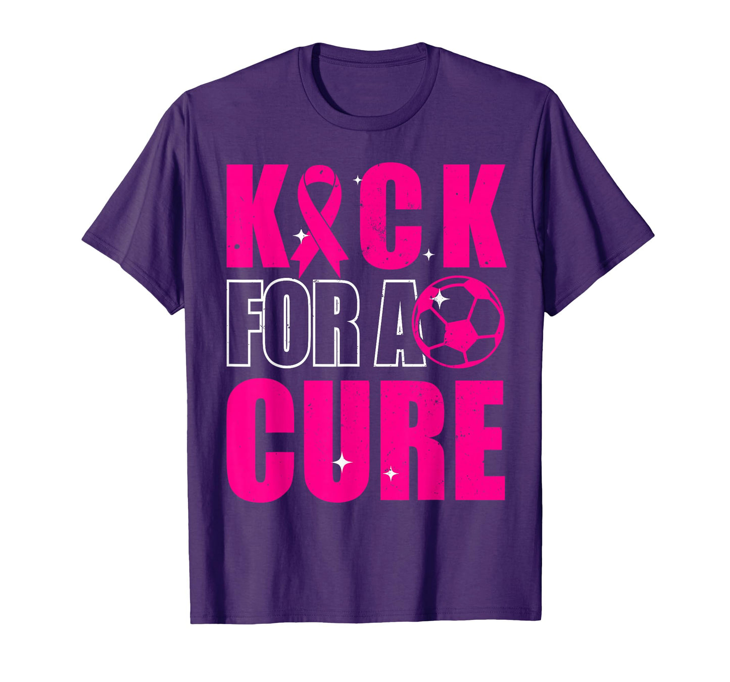 Kick For a Cure Breast Cancer Awareness Pink Ribbon Soccer T-Shirt