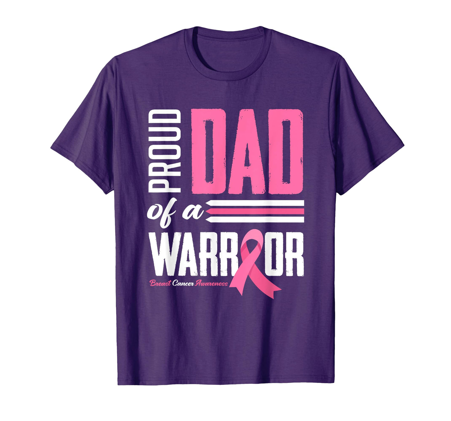 Proud Dad Of A Warrior Daughter Breast Cancer Awareness T-Shirt