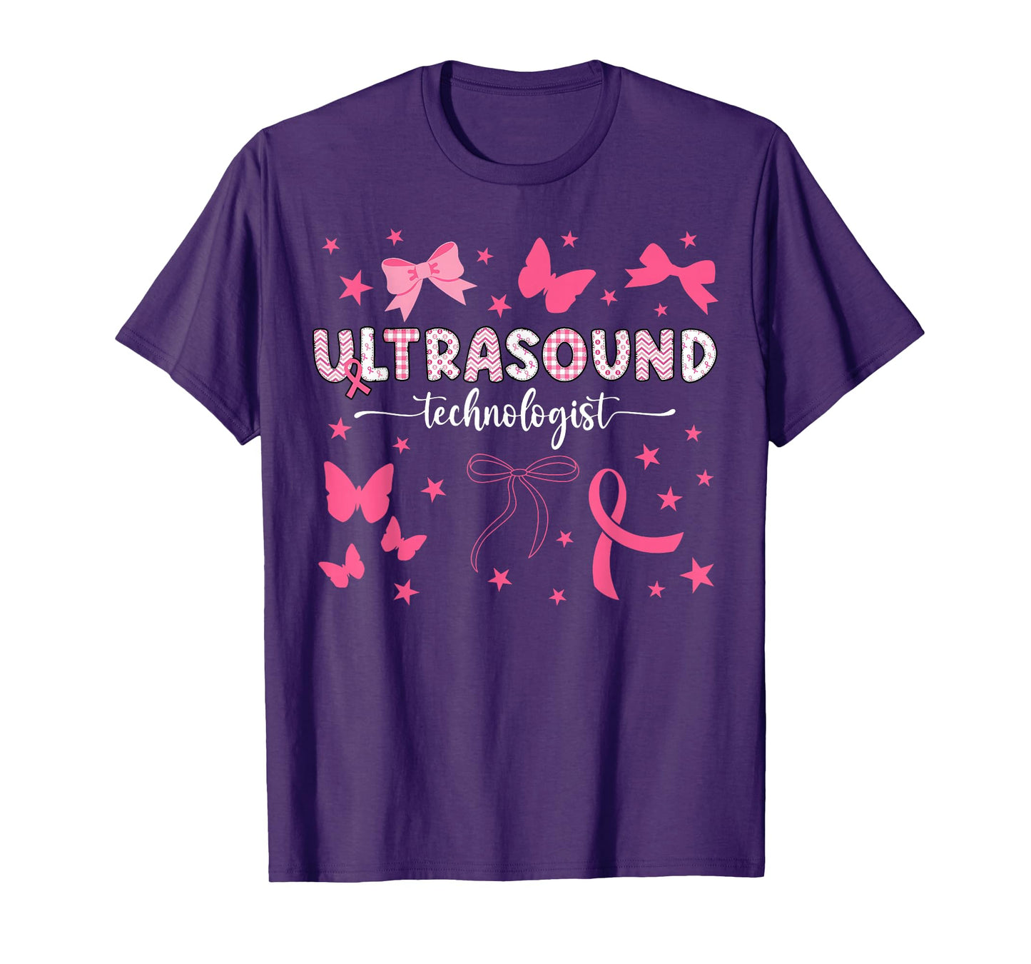 Ultrasound Coquette Breast Cancer Awareness Month Rad Tech T-Shirt