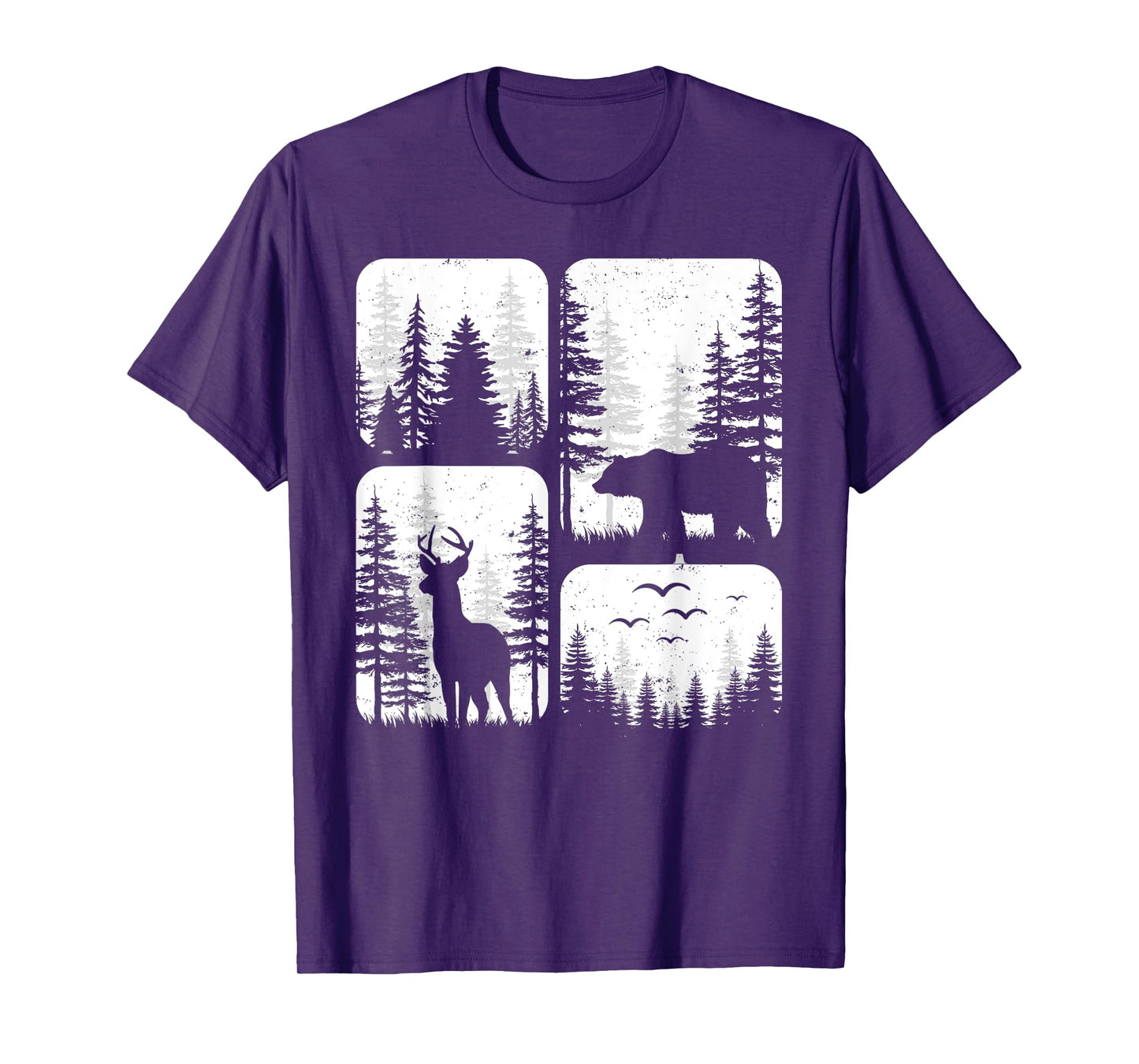 Trees Reflection Wildlife Nature Deer & Bear Forest Outdoor T-Shirt