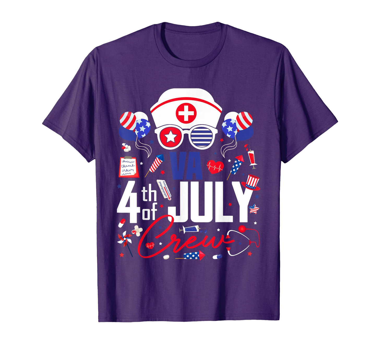 Va Nurse 4th of July Crew Independence Day Patriotic Nurses T-Shirt