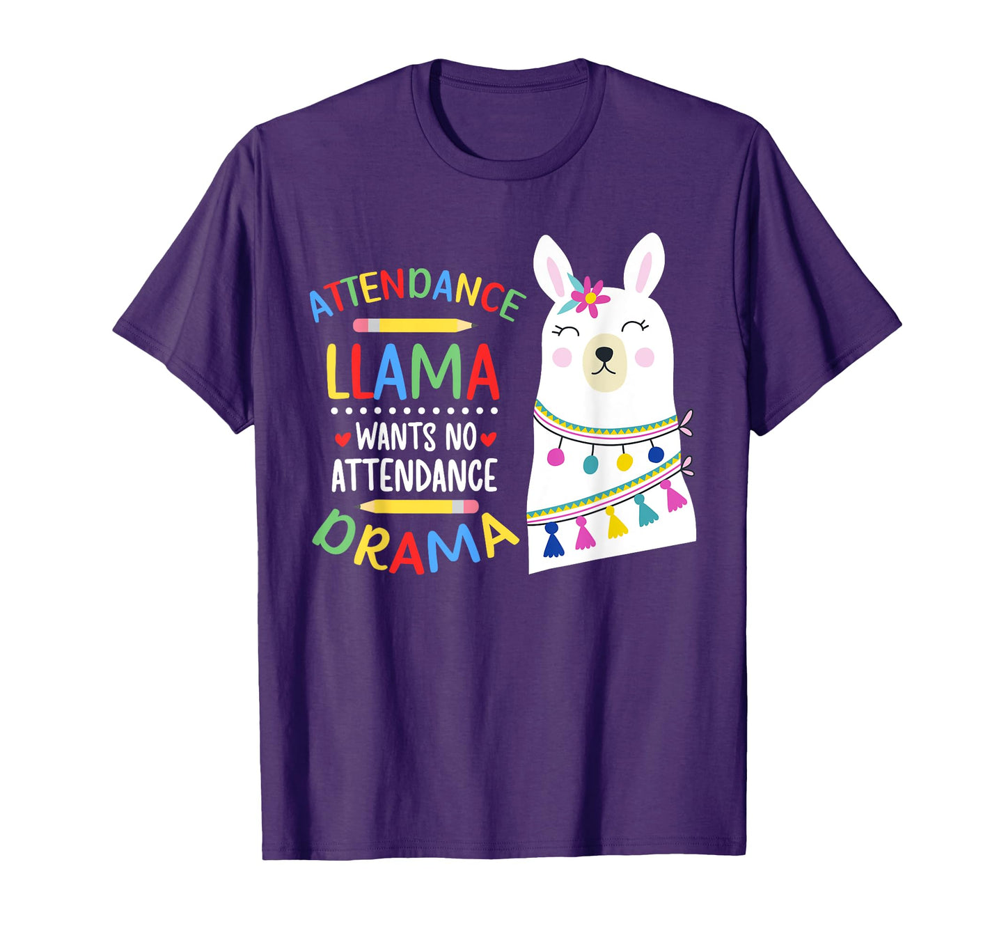 Attendance Llama Attendance Clerk School Attendance Clerk T-Shirt