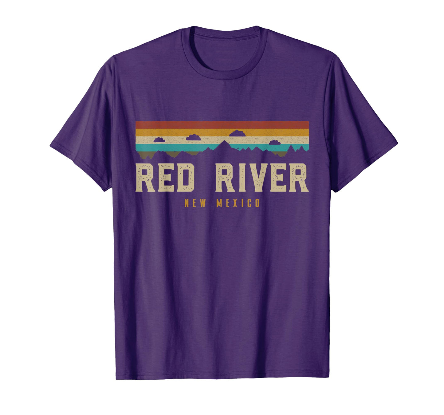 Red River Vintage Mountains Hiking Camping New Mexico Retro T-Shirt