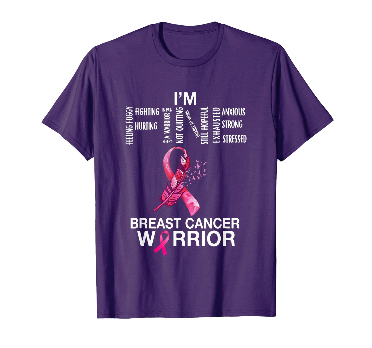 Breast Cancer Warrior I'm Fine Support Fighter Women Girls T-Shirt