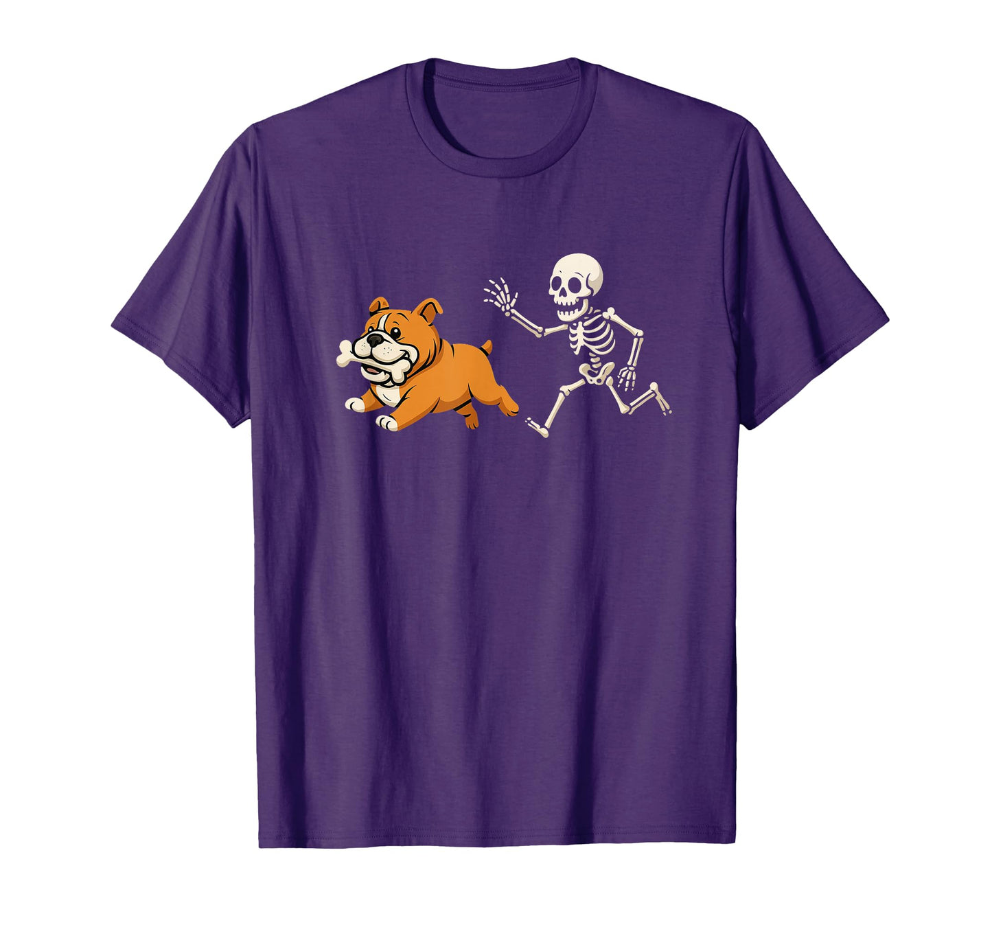Funny Skeleton Bulldog Halloween Dog Mom Pet Lover T-Shirt