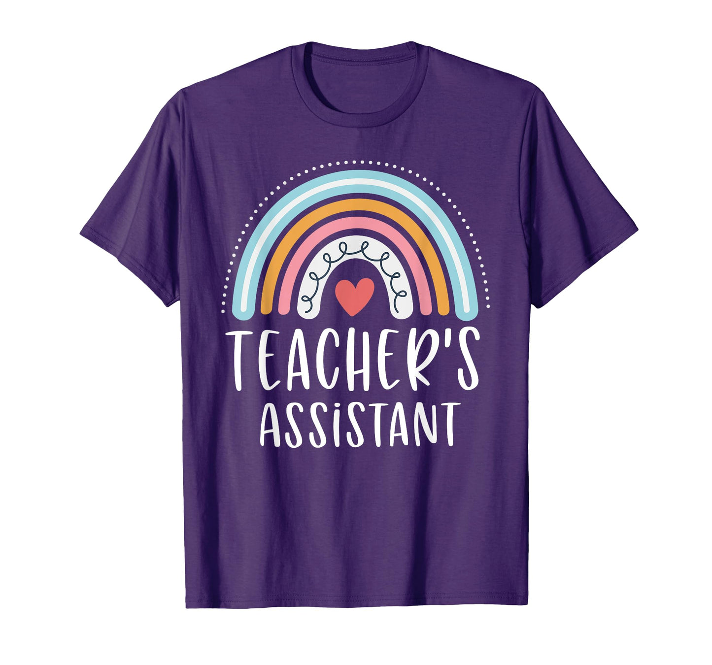 Teacher's Assistant Funny Rainbow Heart T-Shirt for Men Women