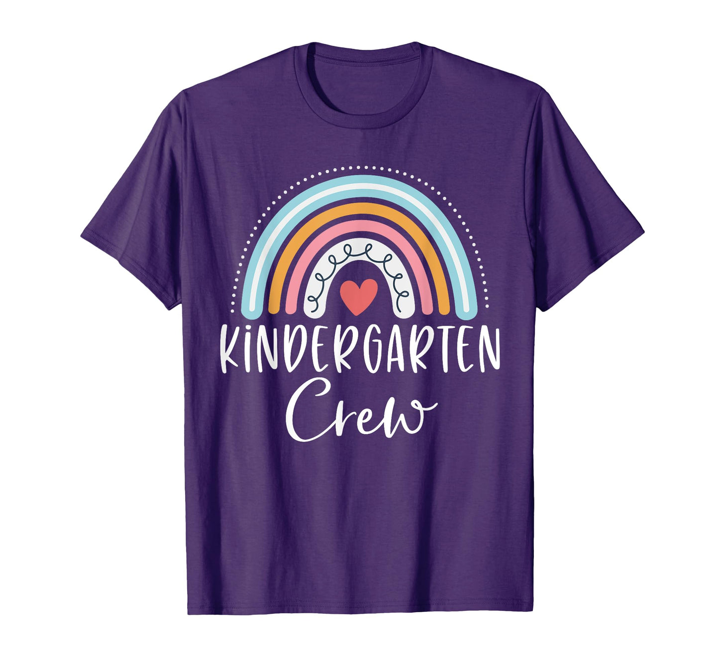 Kindergarten Crew Cute Rainbow Heart Kinder Teacher T-Shirt