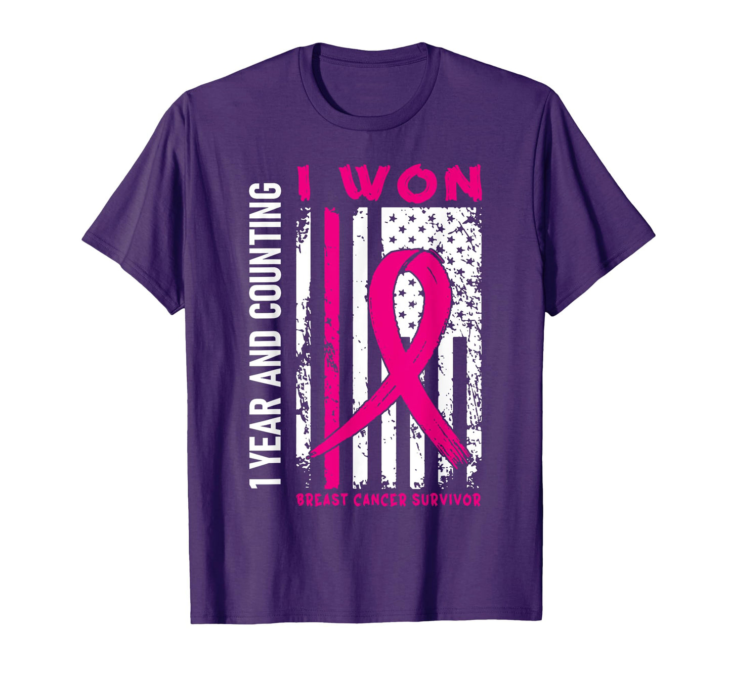 I Won Breast Cancer Survivor 1 Year Anniversary Counting T-Shirt