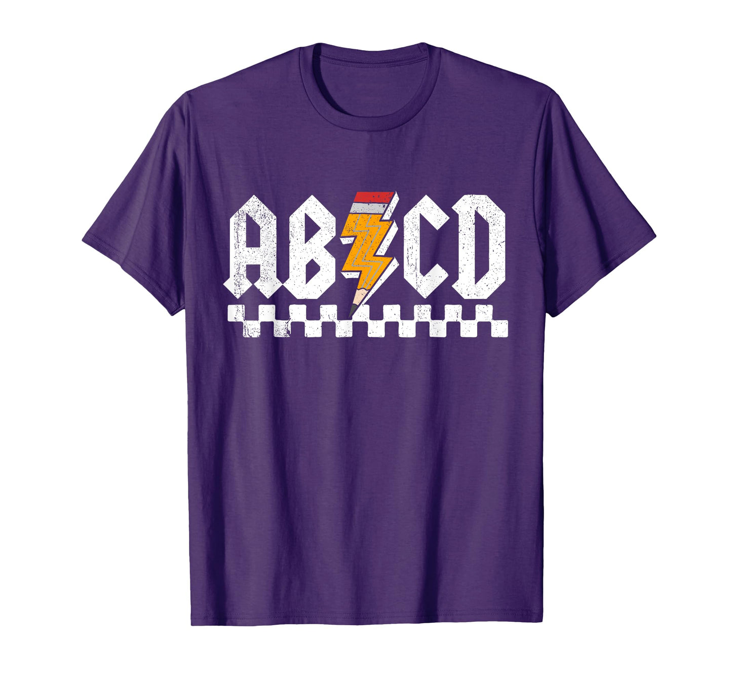AB CD Lightning Checkered Pencil Leopard Testing Day Teacher T-Shirt for Men Women Kids
