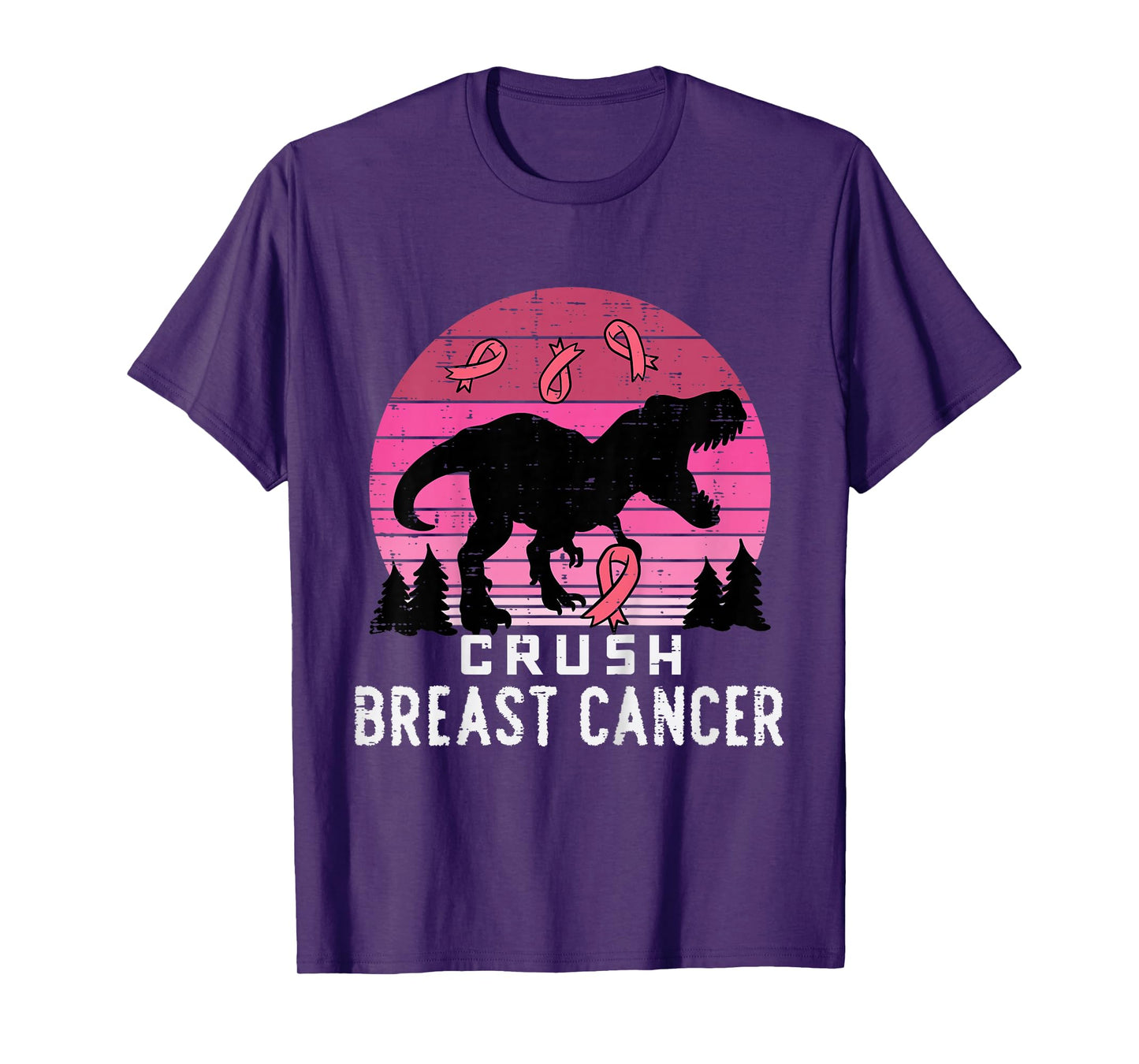 Kids Crush Breast Cancer Pink Trex Dino Awareness Toddler Boys T-Shirt
