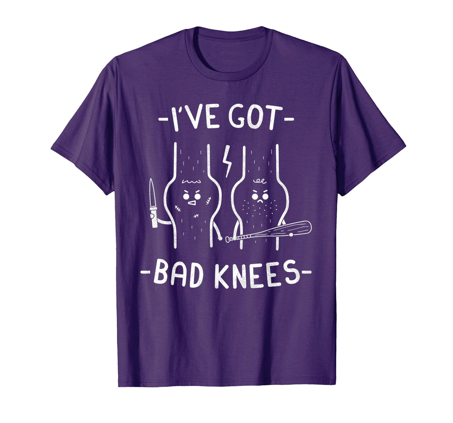 Vintage I've Got Bad Knees Fun Skeleton Knees Injury Jokes T-Shirt