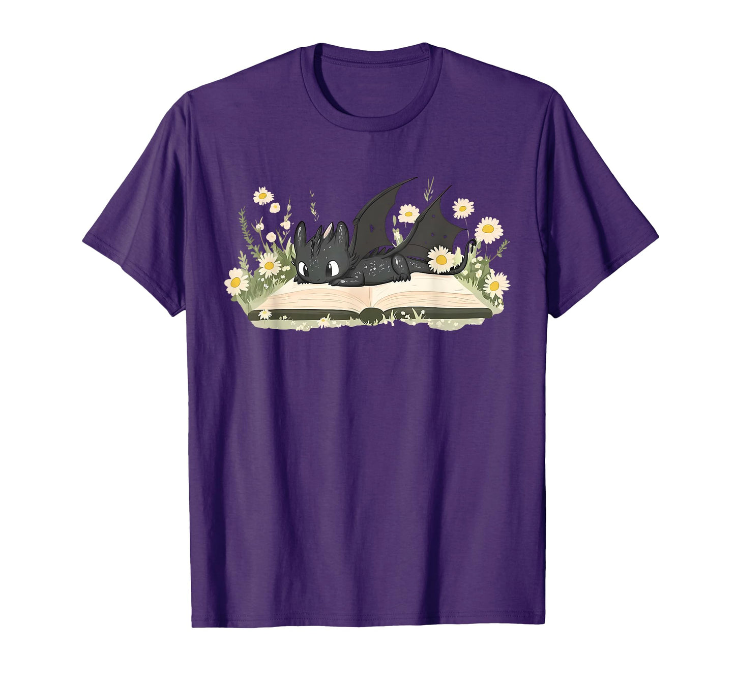 Cute Dragon Reading A Book For Books Nerds Women Girl T-Shirt