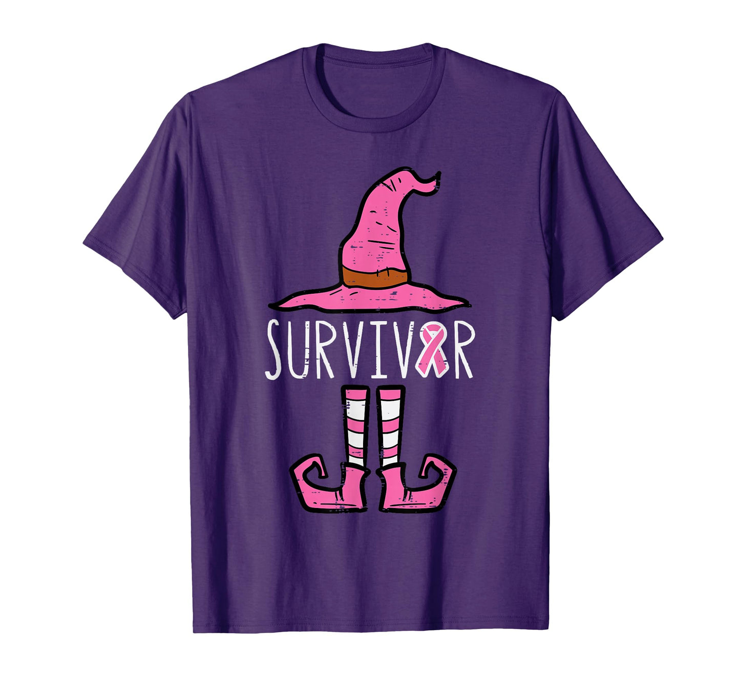 Survivor Pink Witch October Breast Cancer Awareness Women T-Shirt