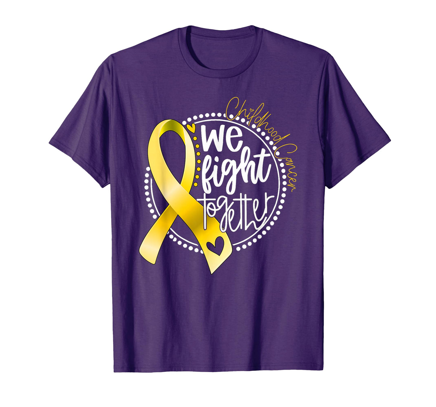We Fight Together Childhood Cancer Awareness Gold Ribbon T-Shirt