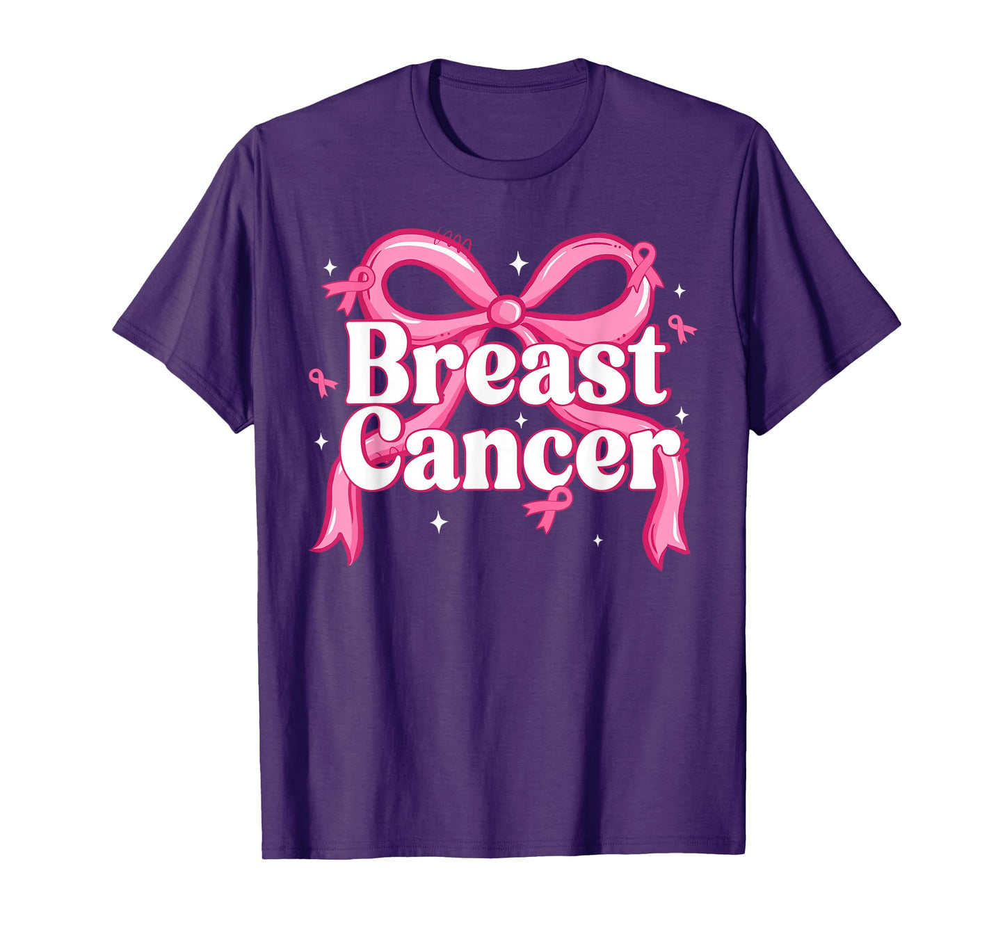 Pink Coquette Bow Breast Cancer Awareness Support Ribbon T-Shirt