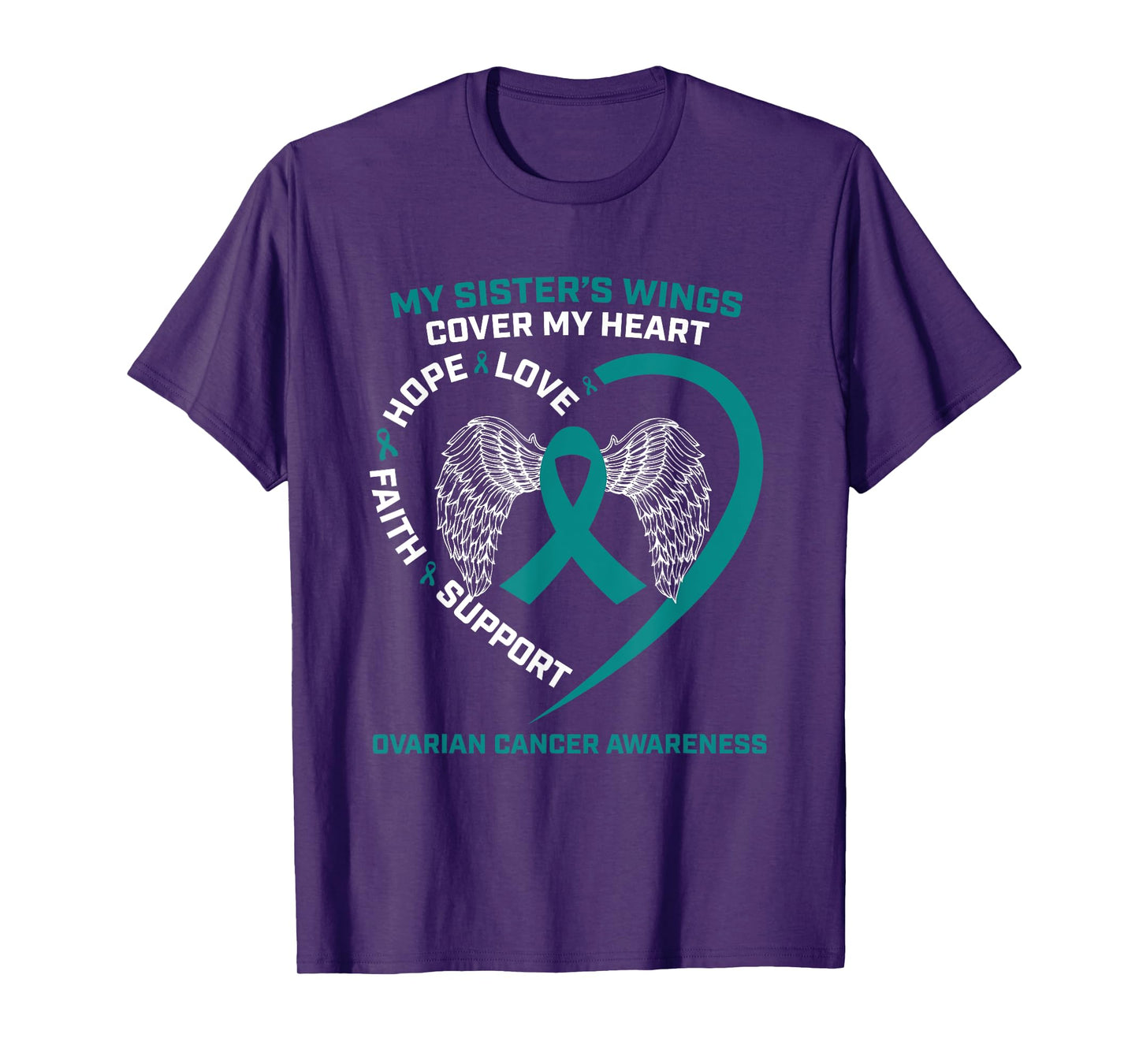Products In Memory Of Sister Wings Ovarian Cancer Awareness T-Shirt
