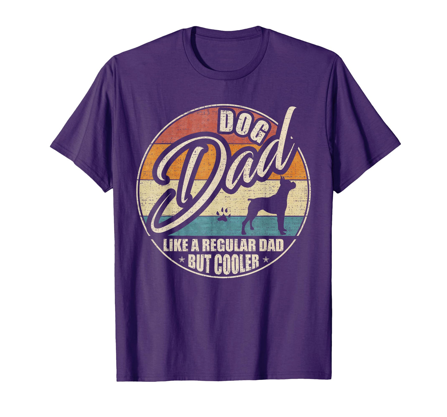 Vintage Retro Dog Dad Like A Regular Dad But Cooler Funny T-Shirt