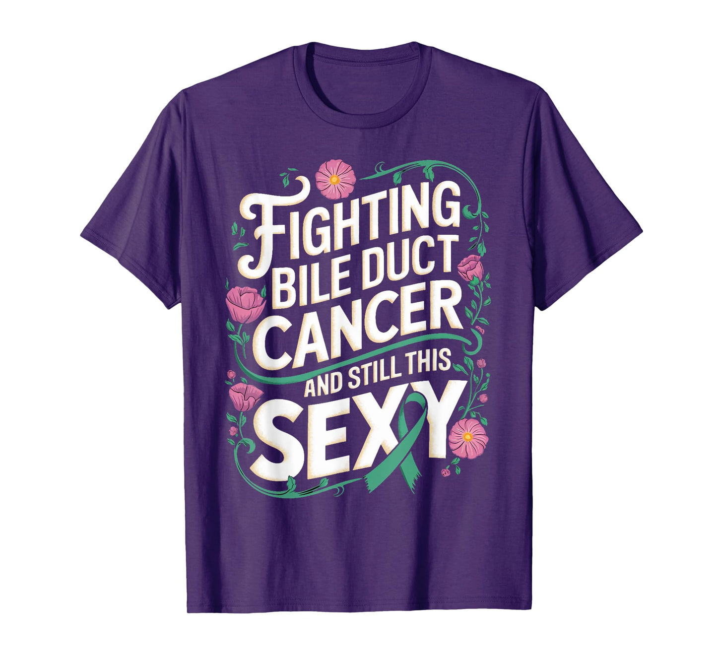 Fighting Bile Duct Cancer Green Ribbon Gallbladder Awareness T-Shirt