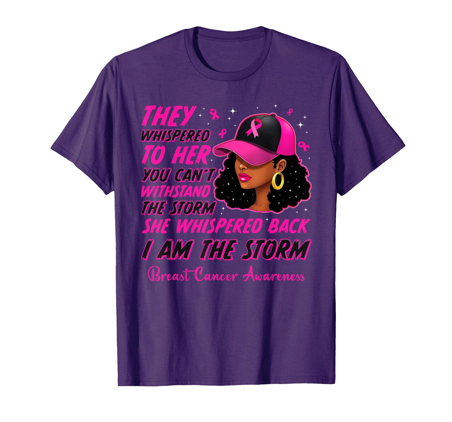 I'm The Storm Black Women Breast Cancer Survivor Pink Ribbon T-Shirt