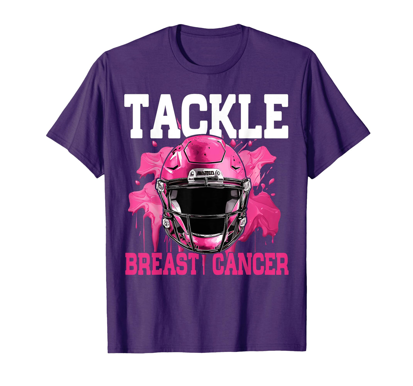 Tackle Football Breast Cancer Awareness Pink Ribbon Boys Kid T-Shirt