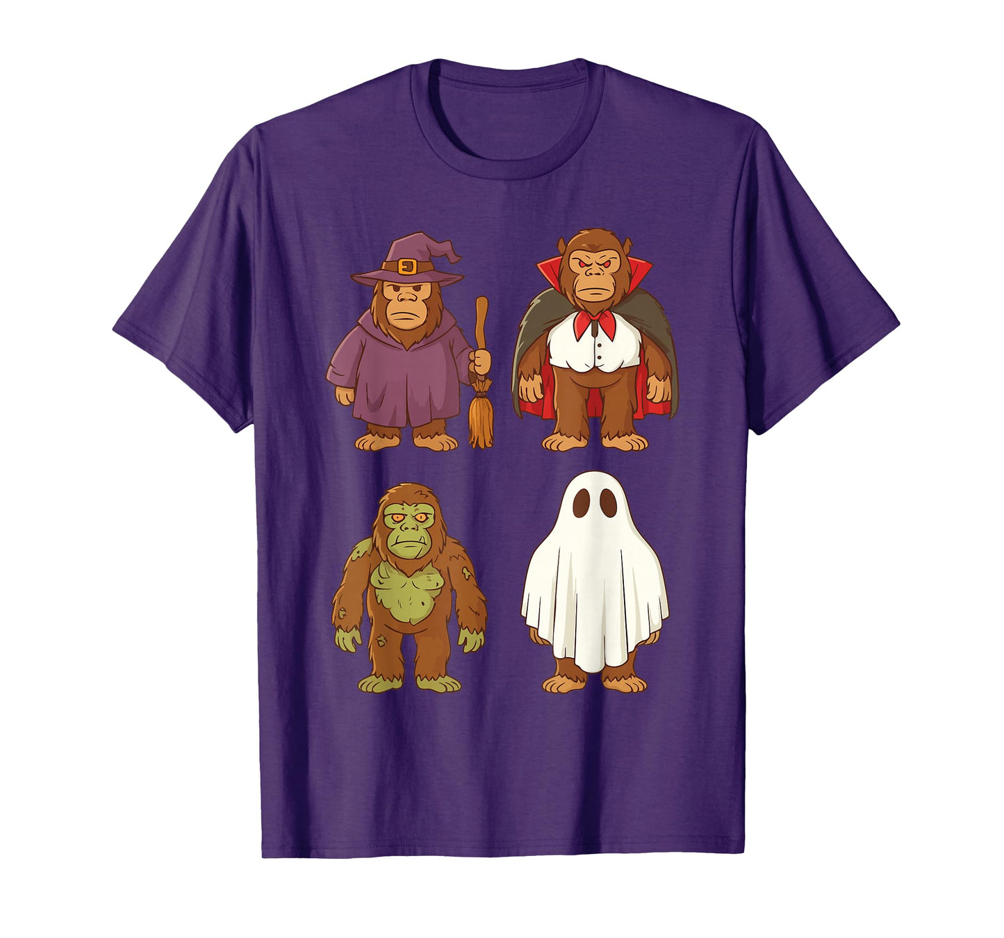 Funny Bigfoot Ghost Witch Zombie Halloween Costume Boys Girl T-Shirt