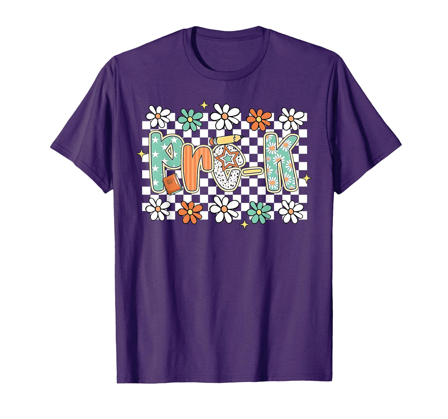 Pre-K Teacher Retro Floral Preschool Back To School T-Shirt