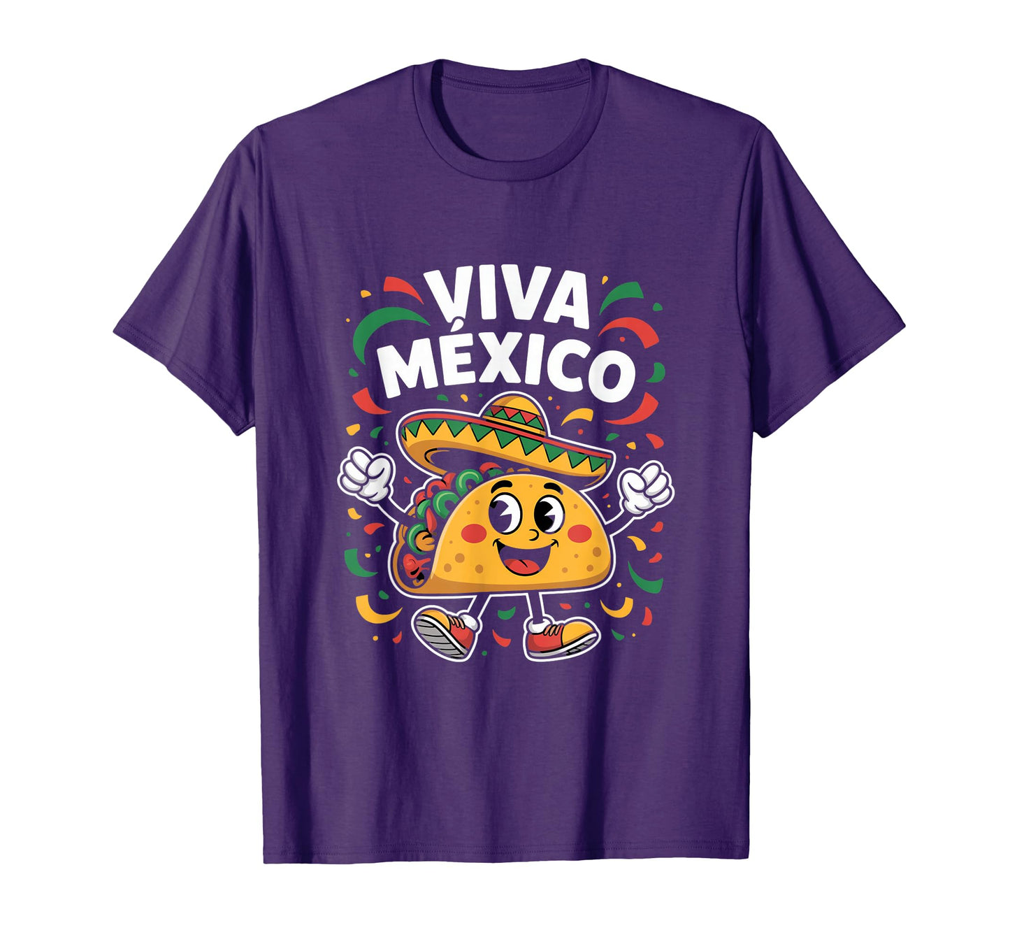 Viva México Taco with Sombrero Fiesta Celebration T-Shirt
