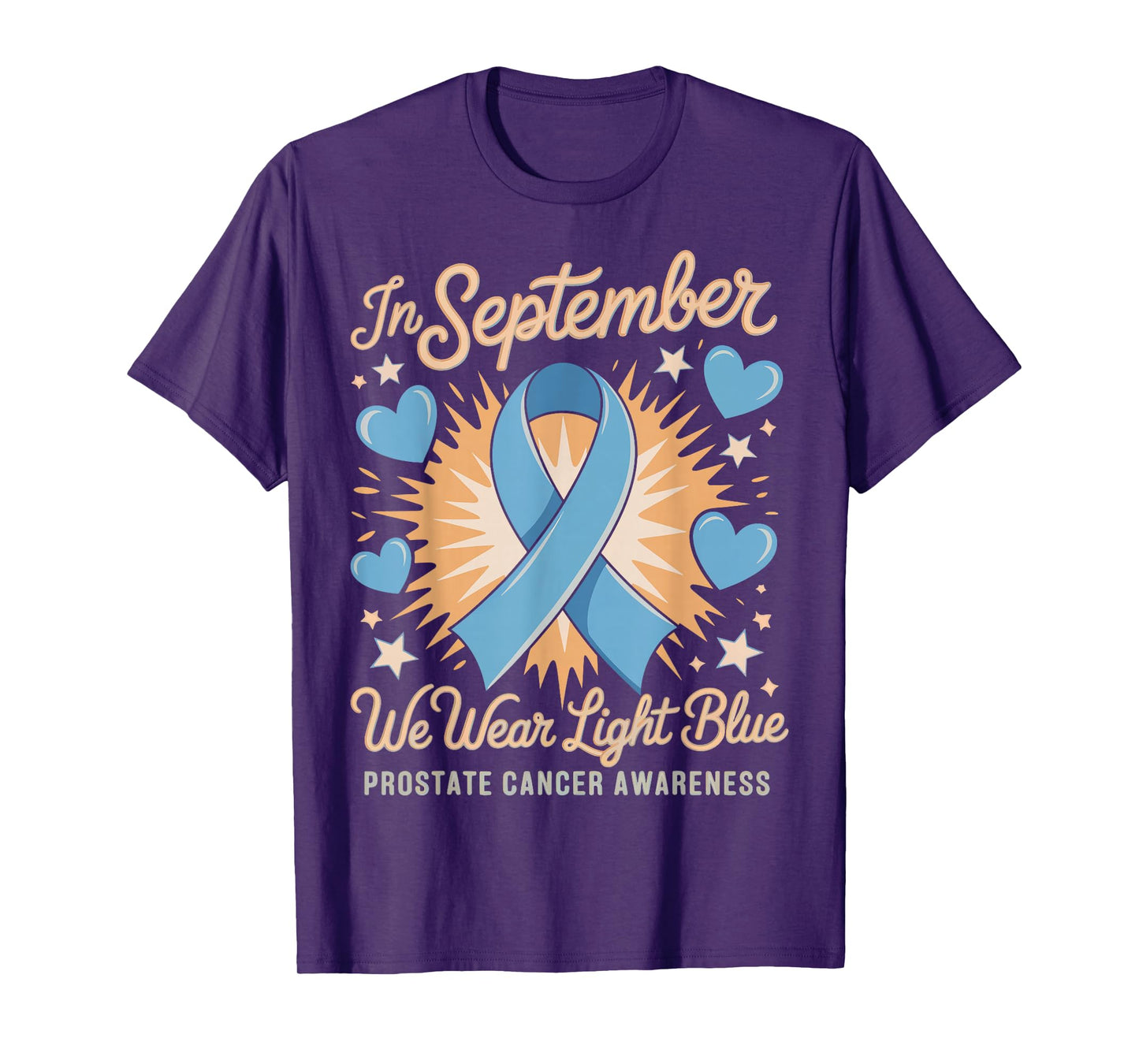 In September We Wear Light Blue Prostate Cancer Awareness T-Shirt