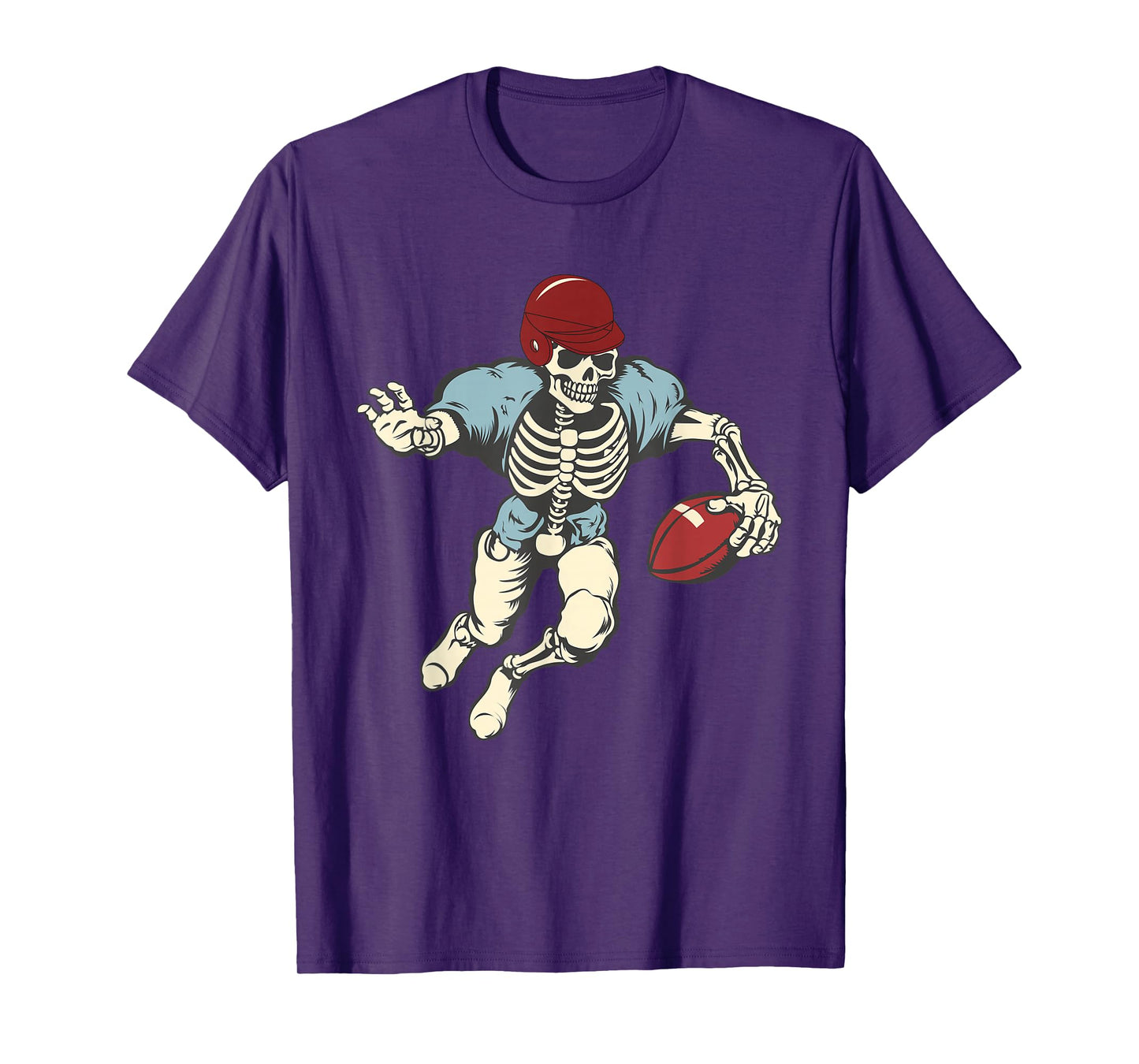 Funny Happy Halloween Skeleton Football Player T-Shirt