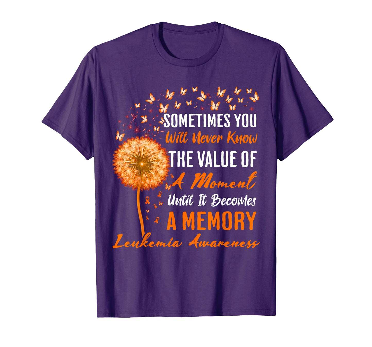 Memory Orange Ribbon Leukemia Cancer Awareness T-Shirt