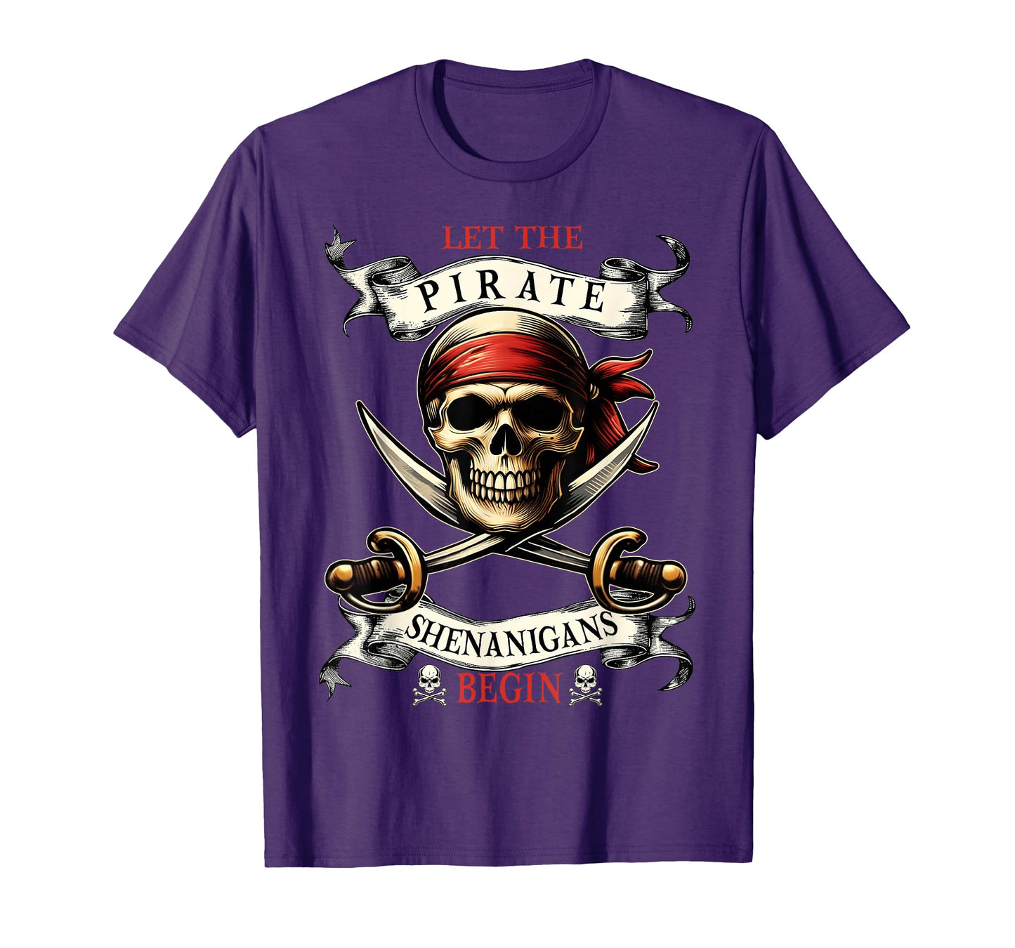 Let The Pirate Shenanigans Begin Pirate Skull Halloween Boys T-Shirt