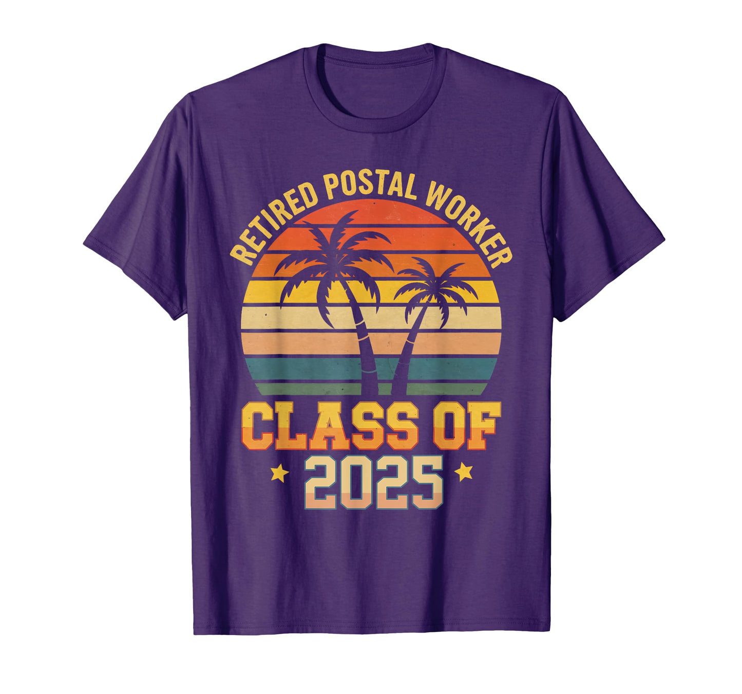 Vintage Retired Postal Worker Class of 2025 Funny Retirement T-Shirt
